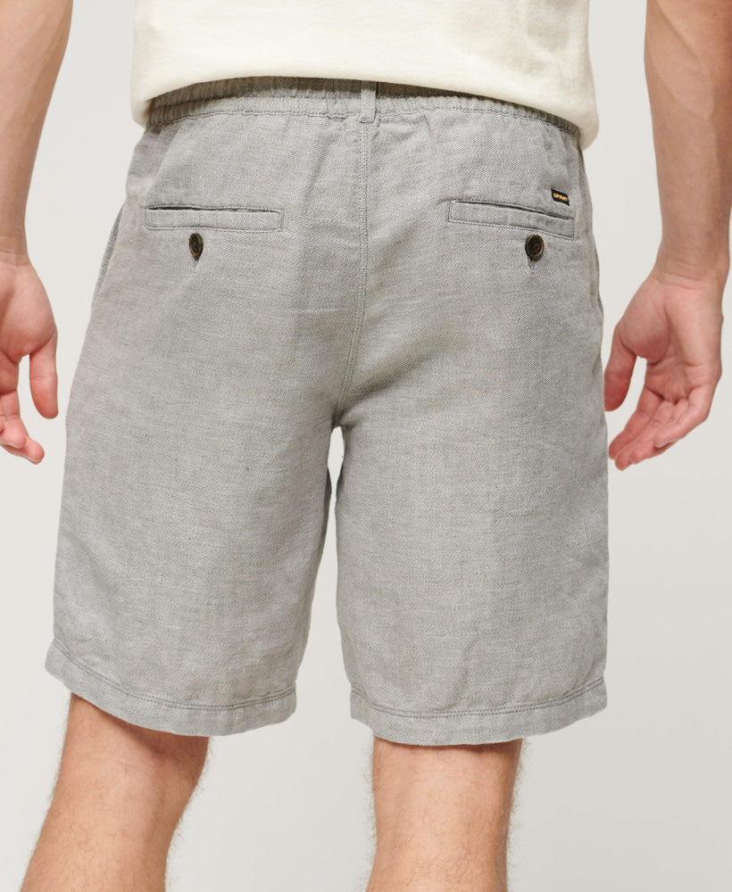 Drawstring Linen Shorts | Optic/Grey