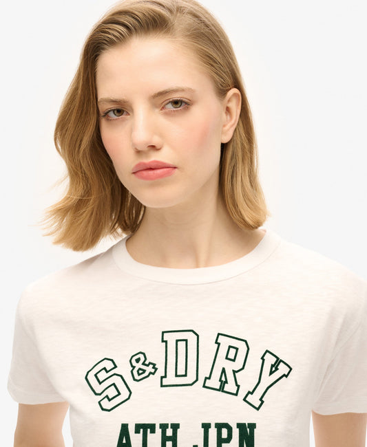 Athletic Graphic Fitted Slim Fit Tee | Off White Slub