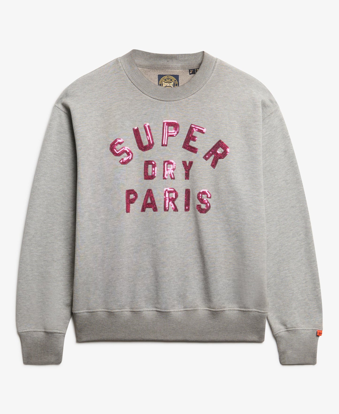 Embellished Varsity Loose Crew | Grey Marle
