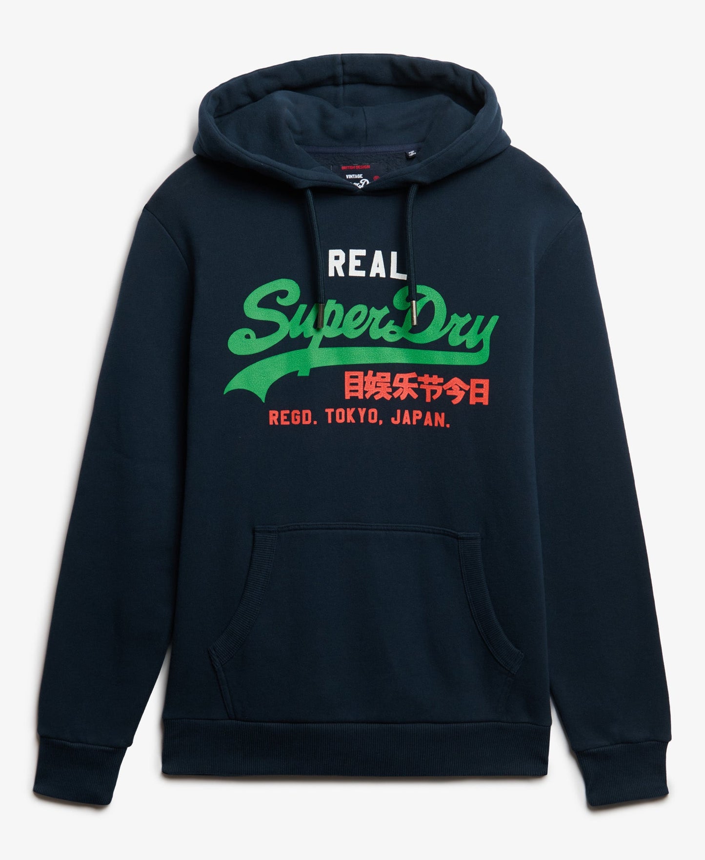 Vintage Logo Tri Slim Fit Hoodie | Eclipse Navy