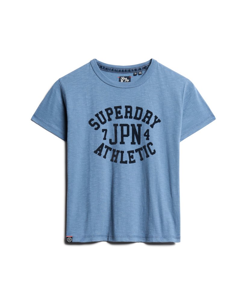 Athletic Graphic Fitted Slim Fit Tee | Wedgewood Blue Slub