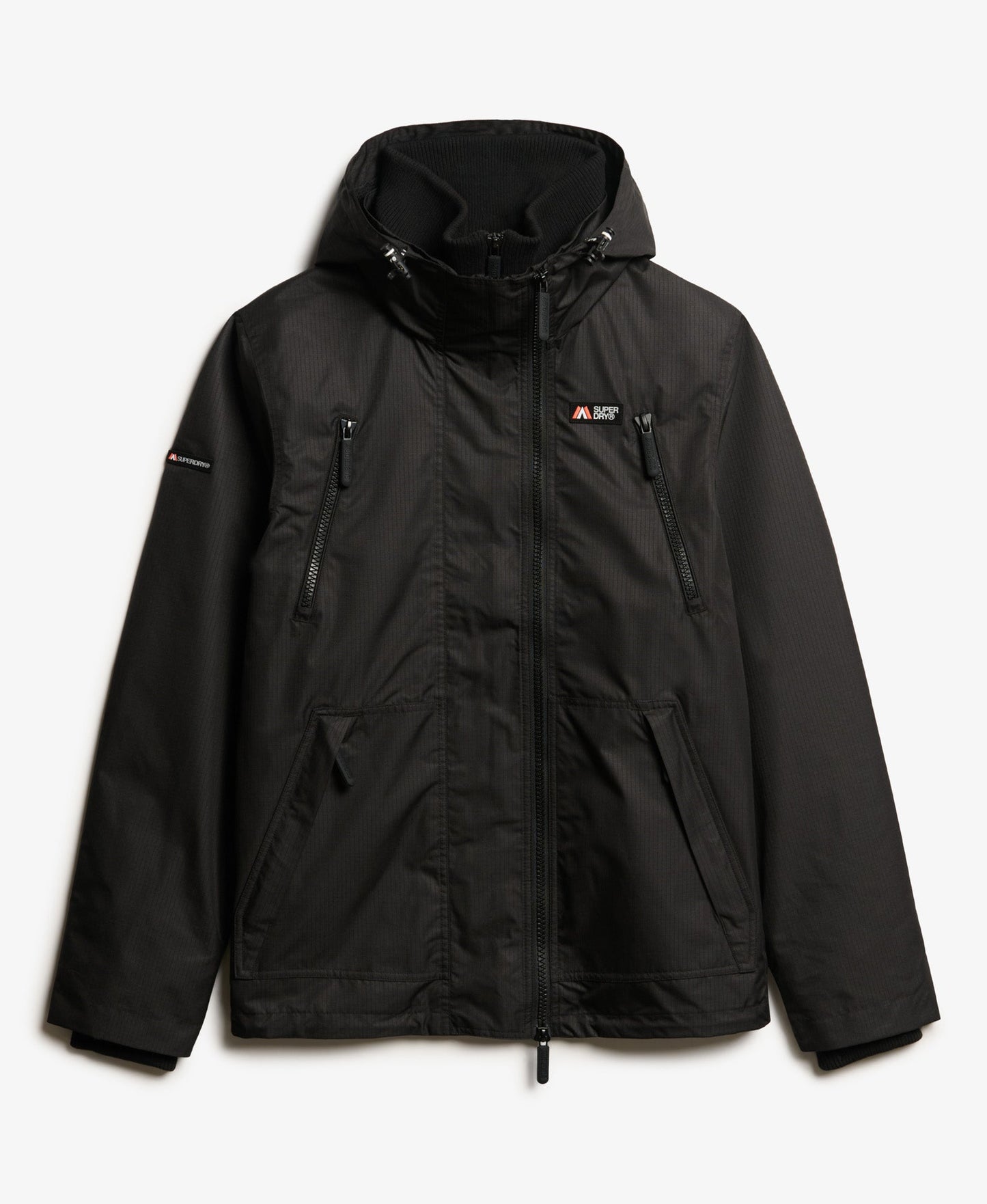 Hooded Mountain Windbreaker Jacket | Black