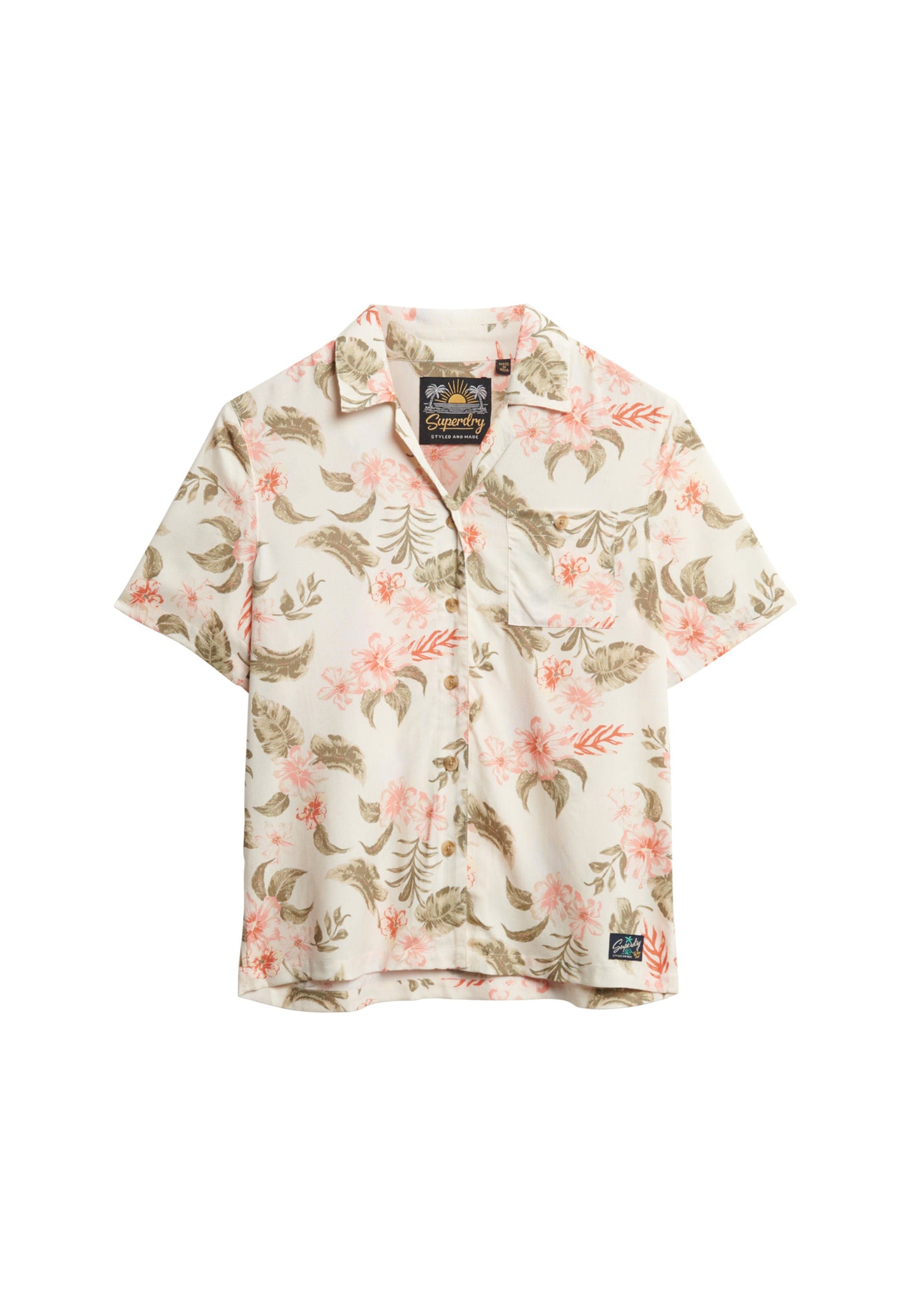 Beach Resort Shirt | Botanical Ecru