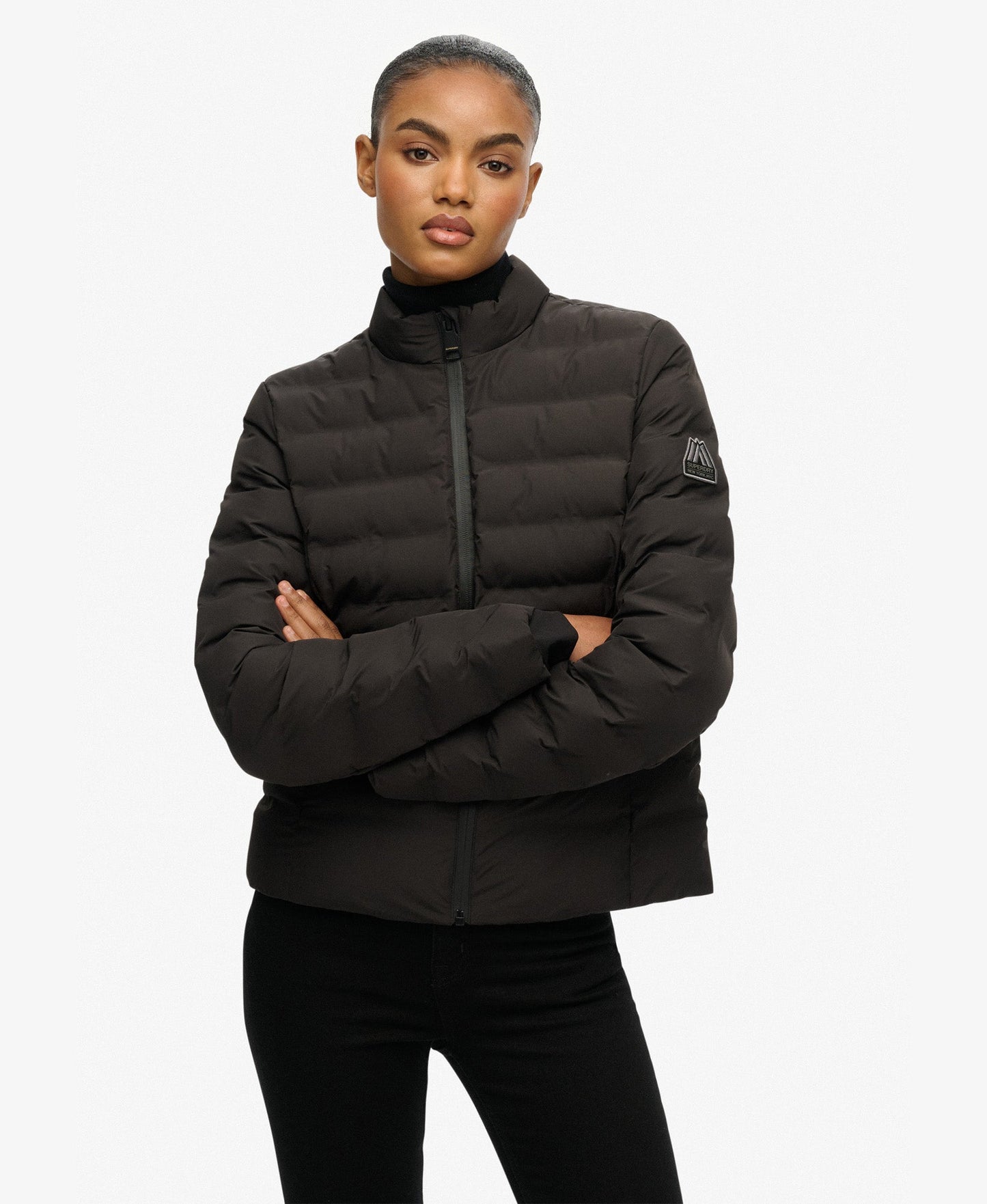 City Fuji Padded Slim Fit Jacket | Black