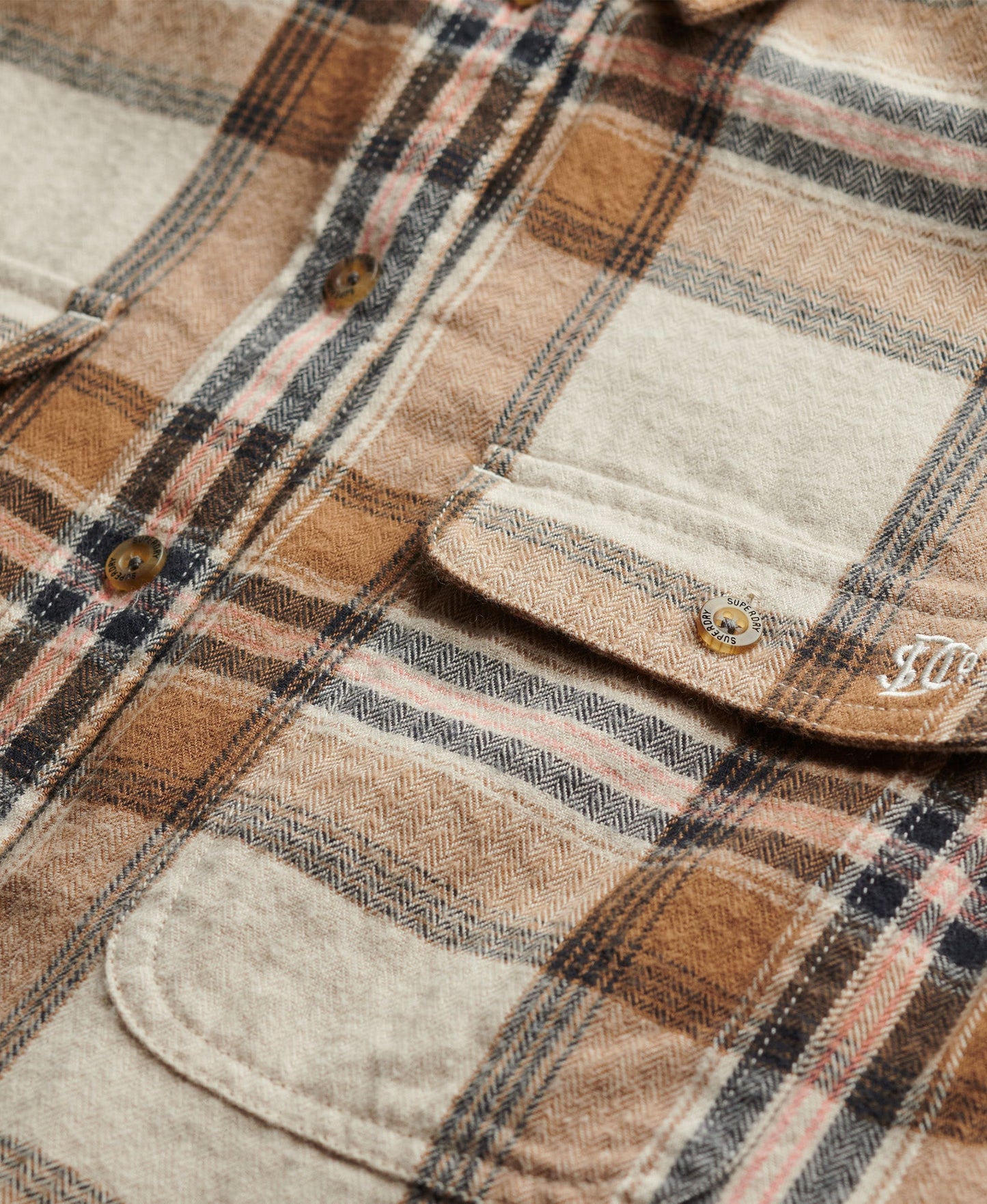 Lumberjack Check Flannel Shirt | Beige/Cream Check