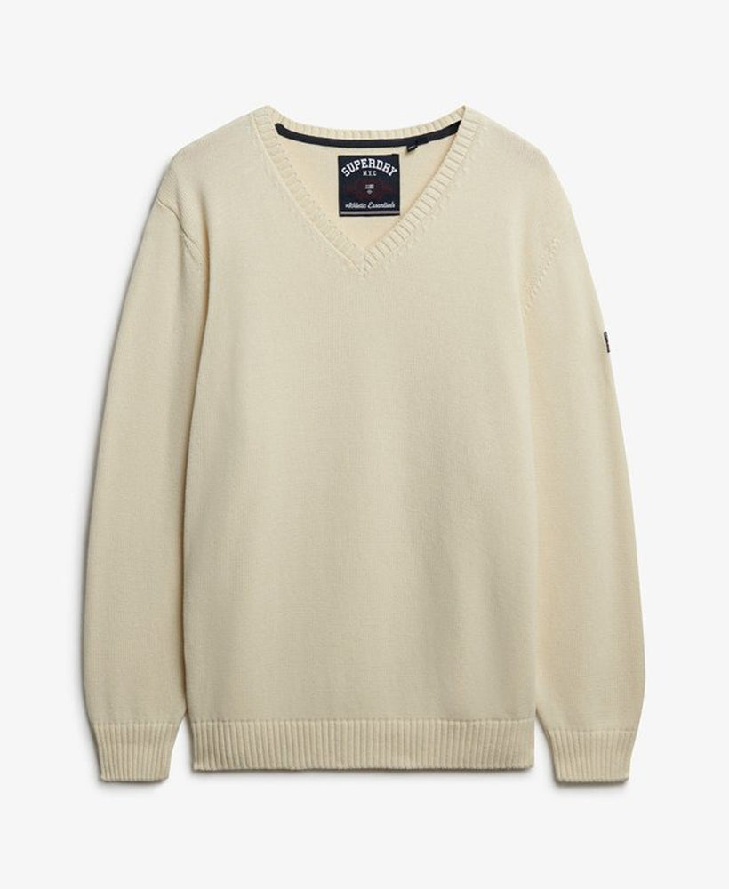 Oversized V Neck Jumper | Natural White