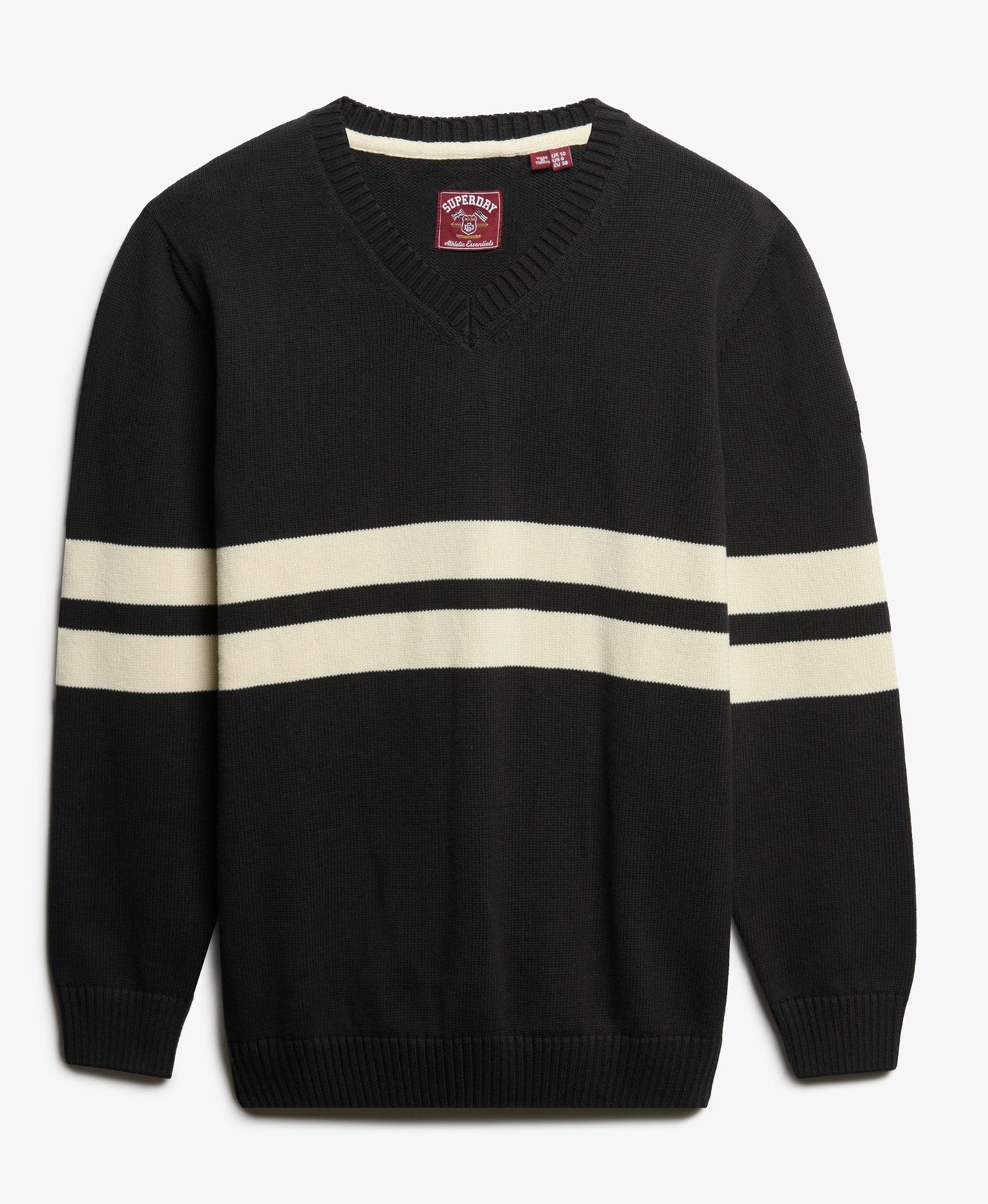 Oversized Striped V Neck | Dark Charcoal