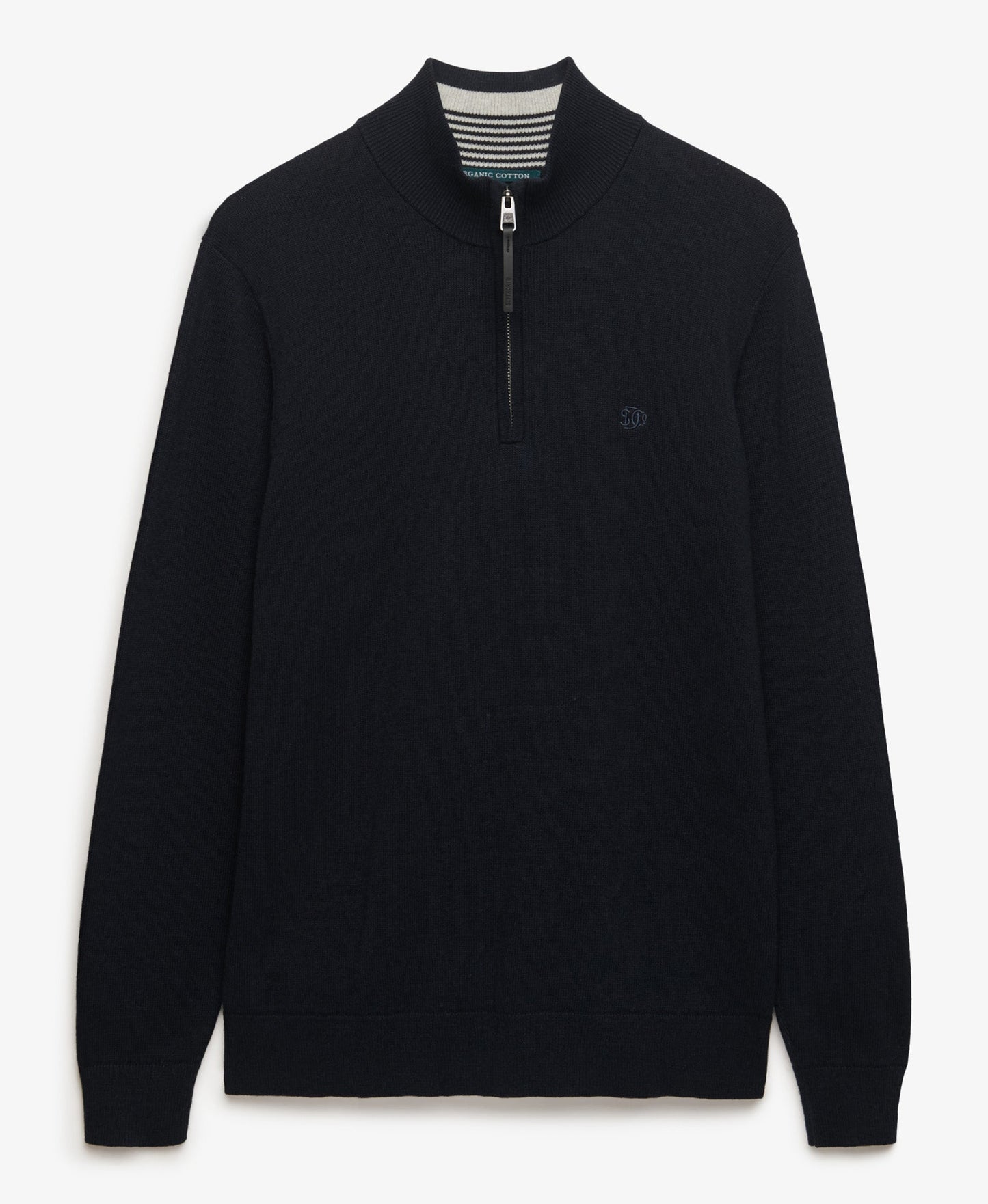 Slim Fit Essentials Cotton Half Zip | Eclipse Navy Marle