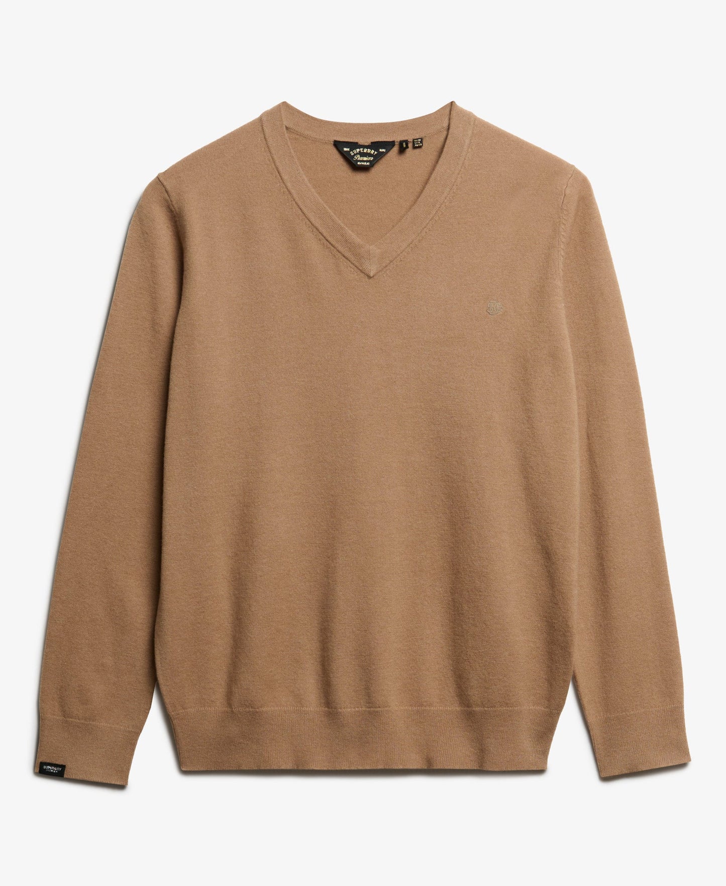 Classic V Neck Slim Fit Jumper | Light Taupe Marle