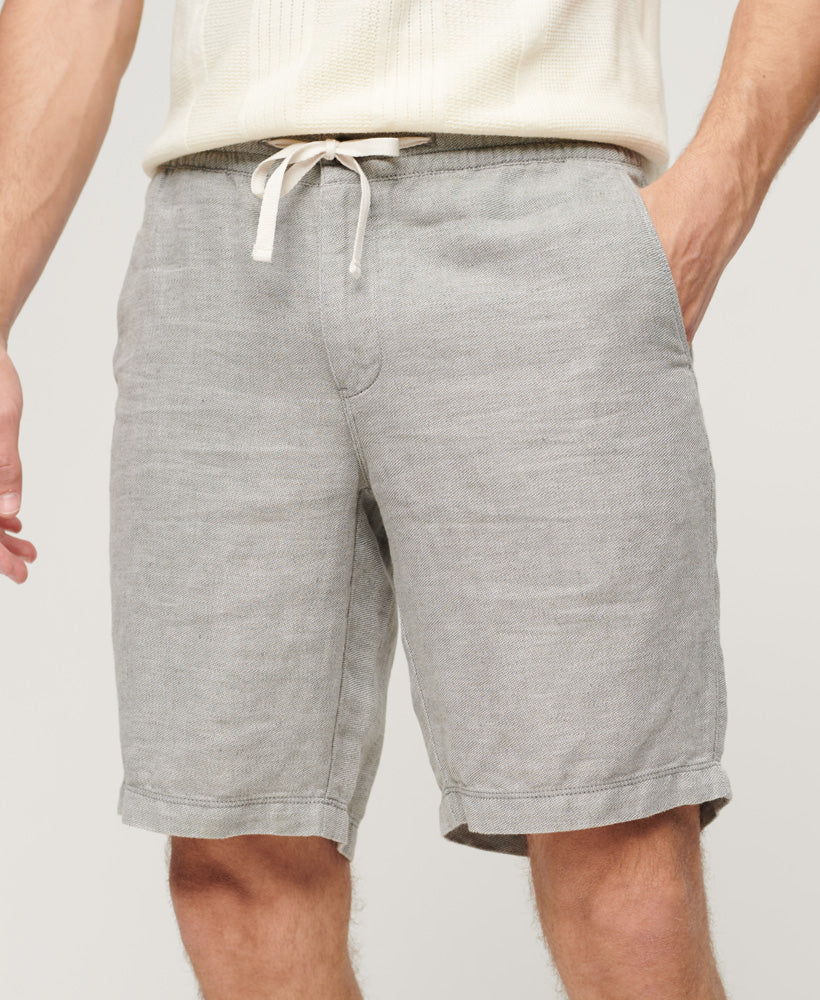 Drawstring Linen Shorts | Optic/Grey