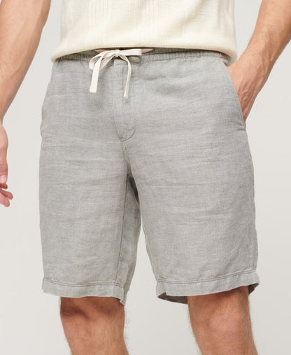 Drawstring Linen Shorts | Optic/Grey