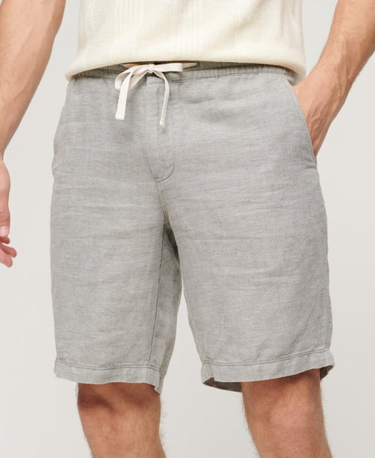 Drawstring Linen Shorts | Optic/Grey