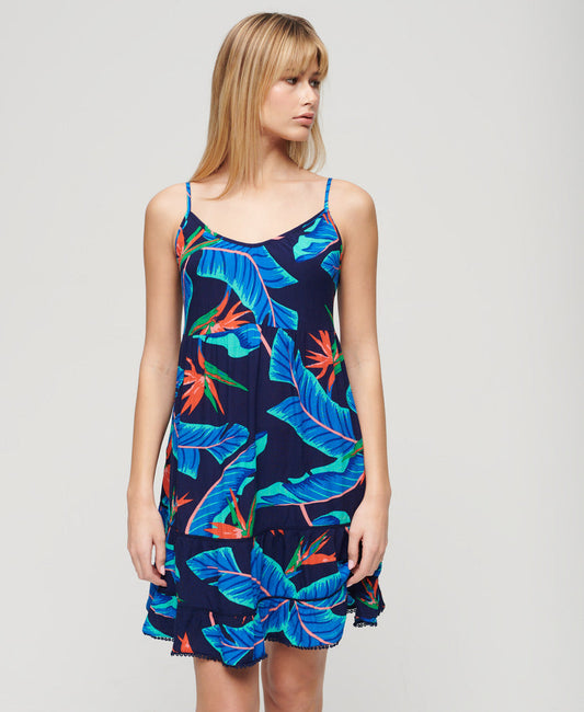 Mini Cami Beach Dress | Navy Paradise