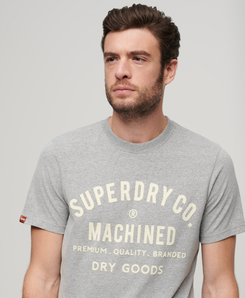 Workwear Flock Graphic T-Shirt | Ash Grey Marle