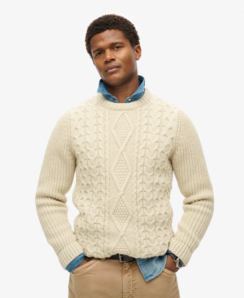 Jacob Cable Jumper | Ecru