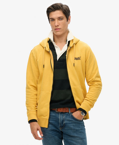 Essential Logo Washed Ziphood | Washed Winter Gold