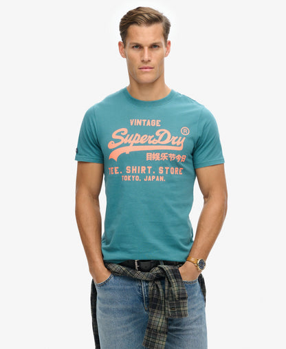 Neon Vintage Logo Graphic Tee | Hydro Dark Turquoise
