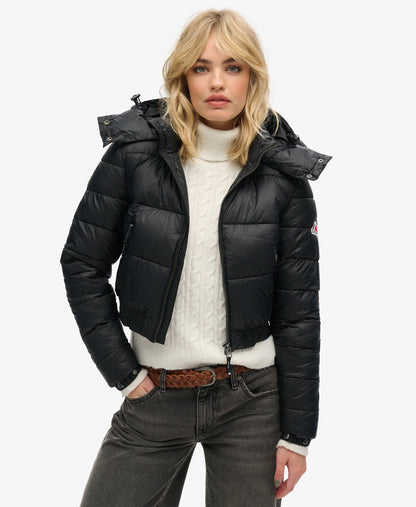 Crop Hooded Fuji | Black