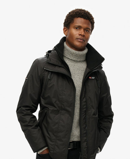 Hooded Mountain Windbreaker Jacket | Black