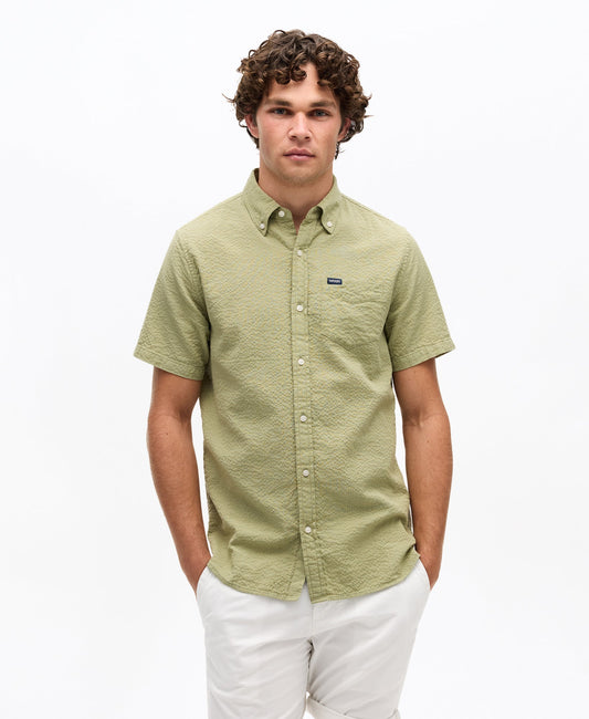 Seersucker Short Sleeve Shirt | Burnt Sage