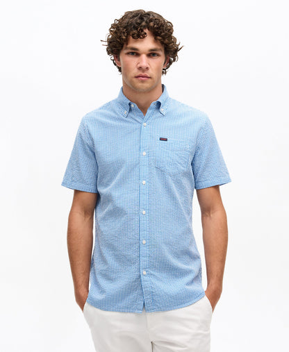 Seersucker Short Sleeve Shirt | Royal Gingham