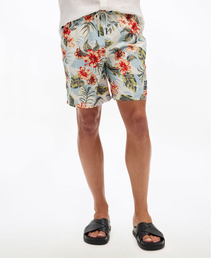Hawaiian Print 17'' Swim Short | Aloha Shadow