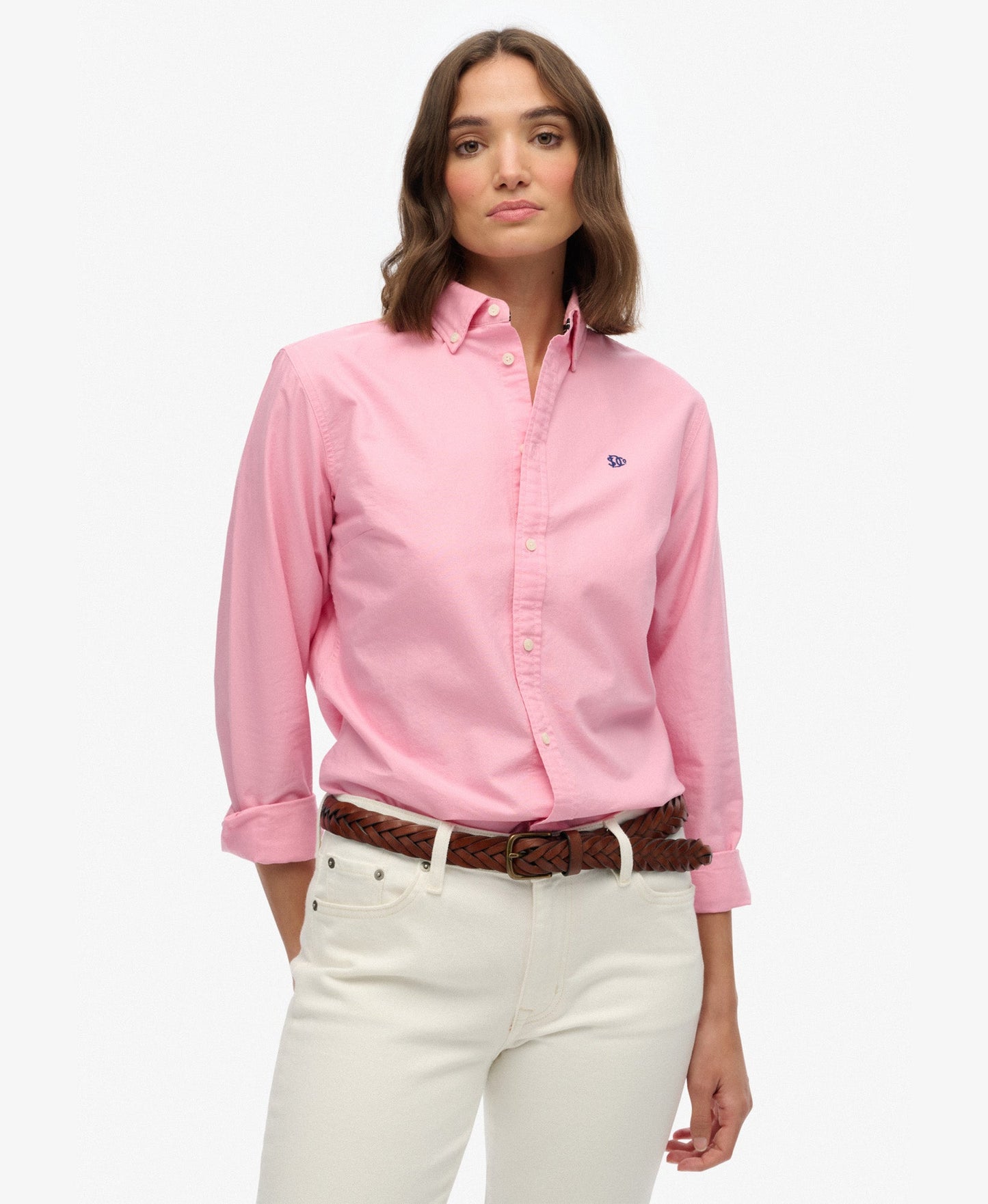 Slim Oxford Long Sleeve Shirt | Punch Pink