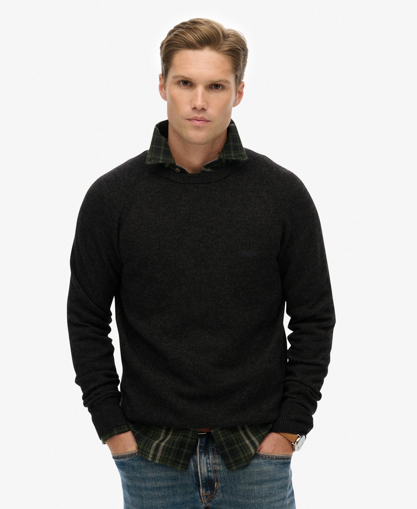 Wool Blend Jumper | Midnight Charcoal Marle