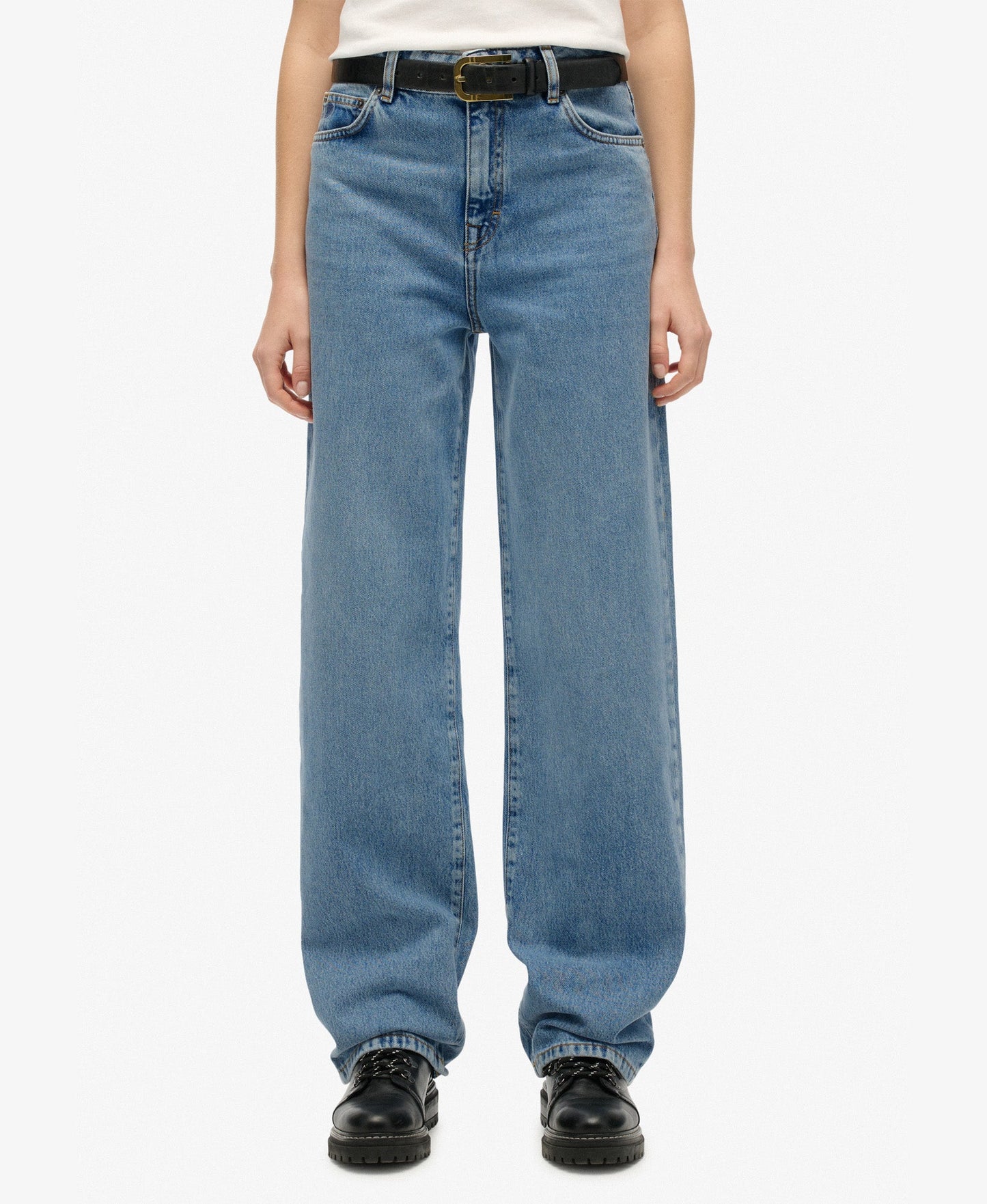 High Rise Wide Leg Jean | Mid Indigo Denim 30
