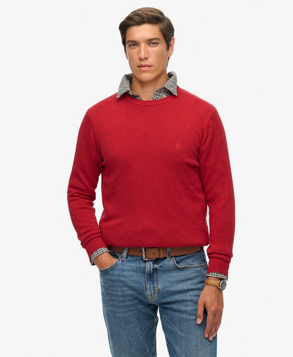 Essentials Cotton Jumper | Crimson Red Marle
