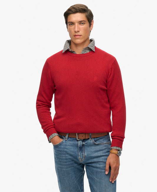 Essentials Cotton Jumper | Crimson Red Marle