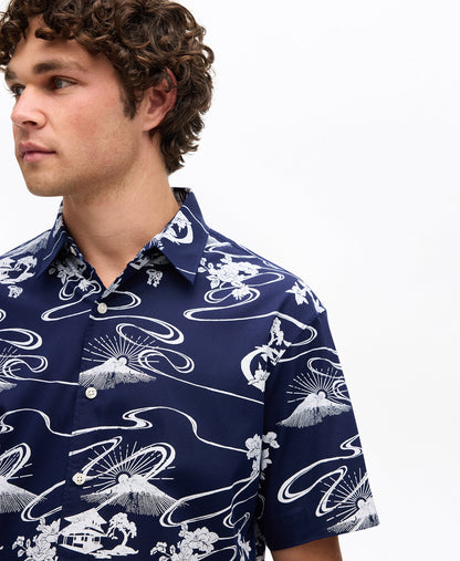 Hawaiian Shirt | Moon Mountain Navy