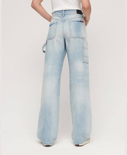 Organic Cotton Mid Rise Denim Carpenter Jeans | Antique Blue 30