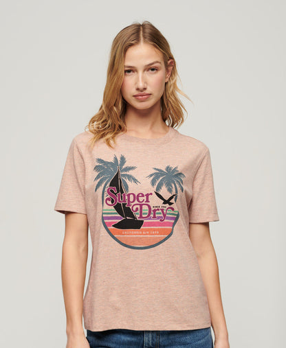 Outdoor Stripe Relaxed T Shirt | Orange Apricot Ice Marle