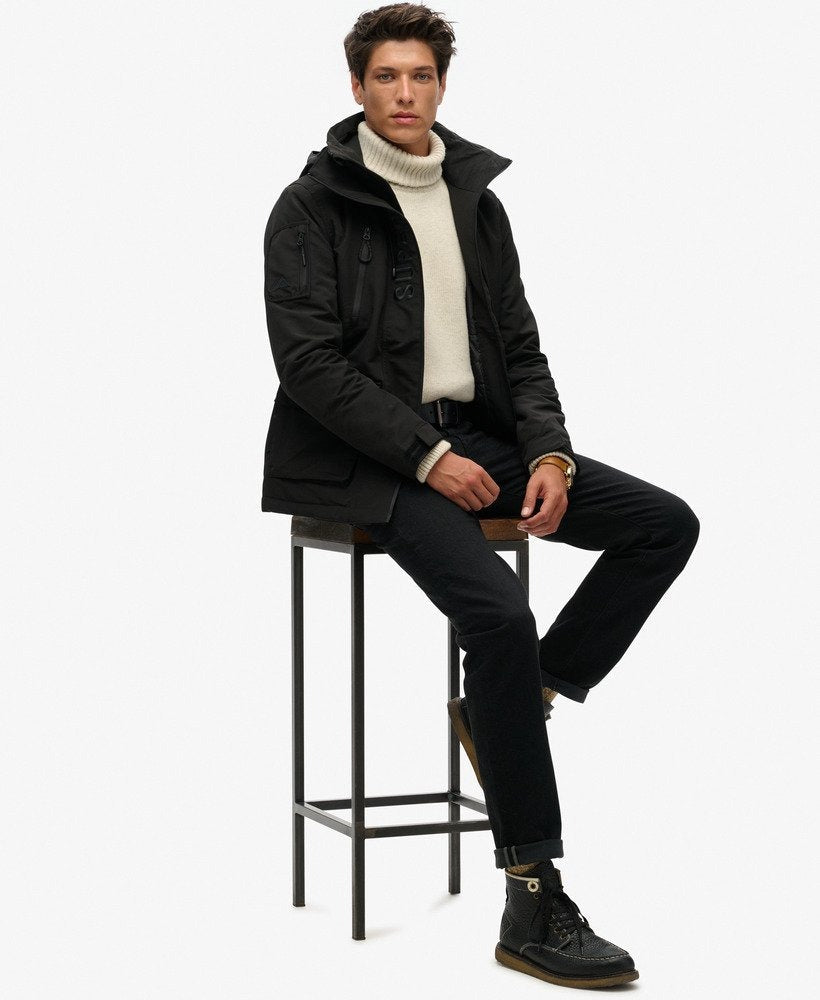 Ultimate Embroidered Windbreaker Slim Fit Jacket | Jet Black