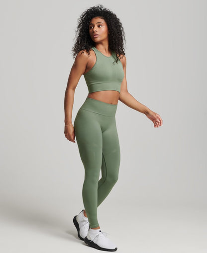 Core Seamless 7/8 Tight | Laurel Khaki