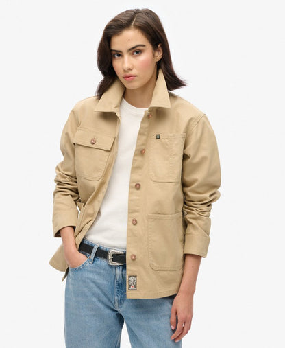 Embroidered Chore Jacket | Canyon Beige