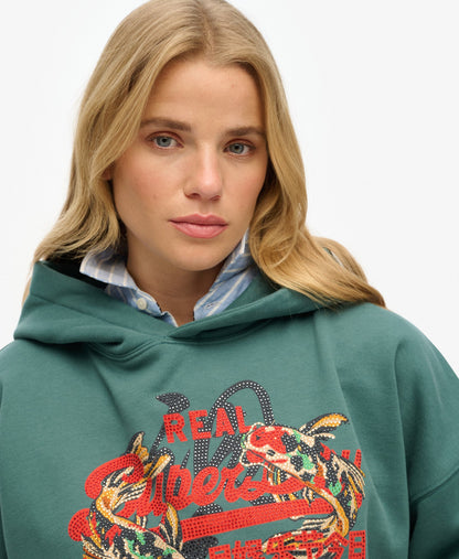 Vintage Logo Tokyo Relaxed Hoodie | Mallard Green