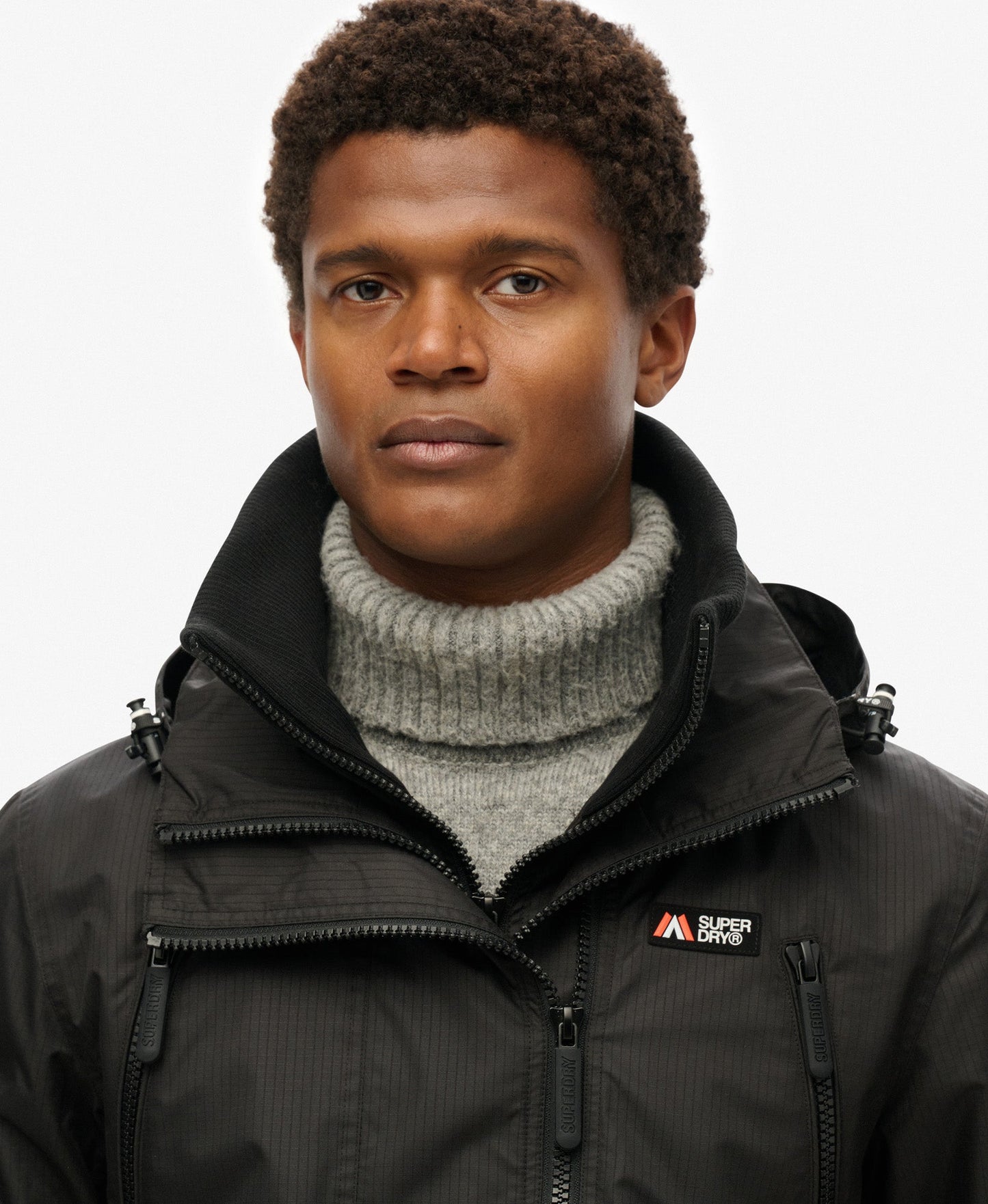 Hooded Mountain Windbreaker Jacket | Black