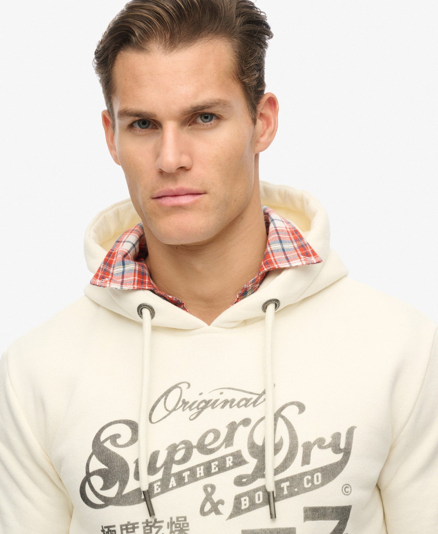 Leather &amp; Boot Co Script Hoodie | Cream