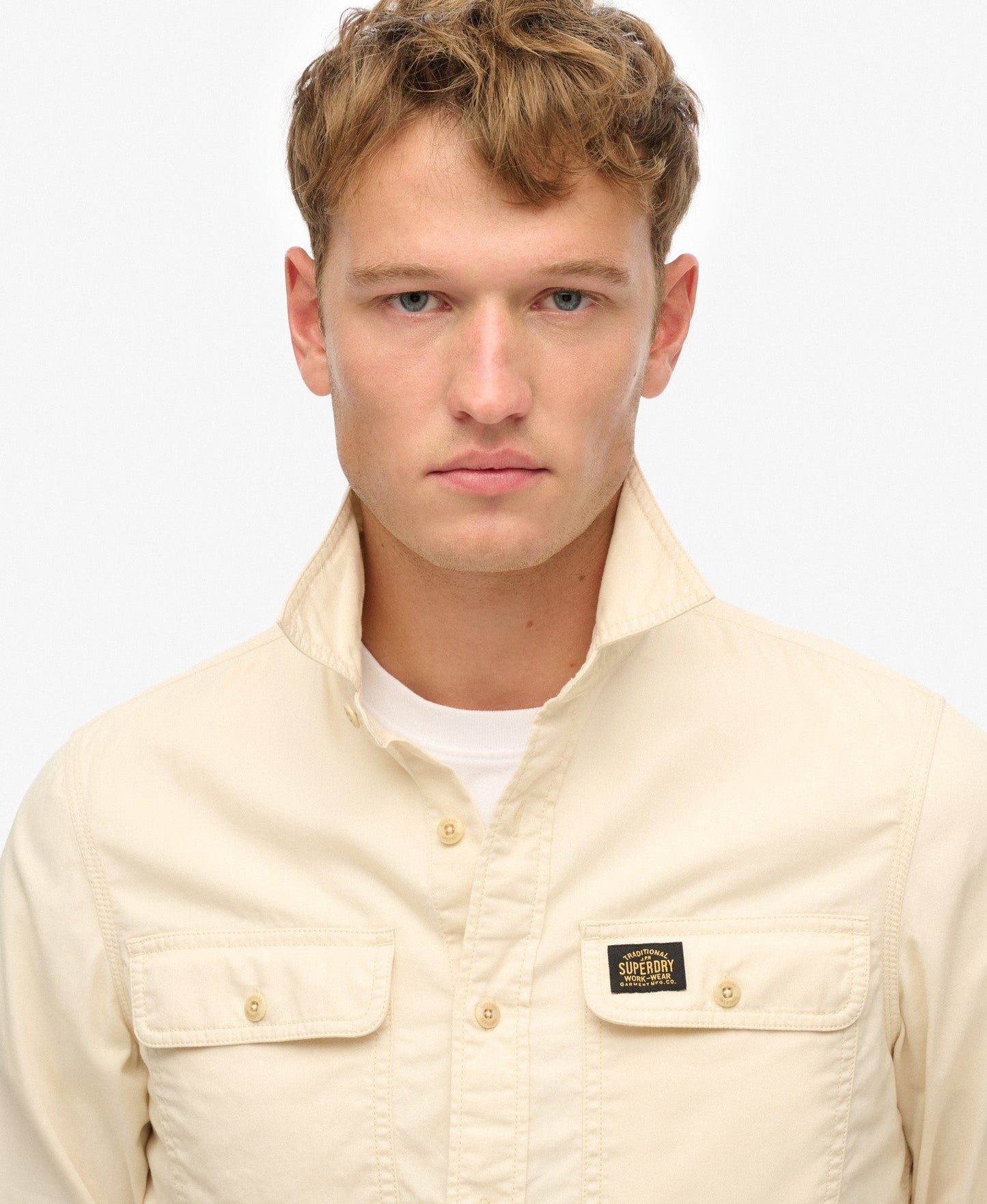 Cotton Workwear Long Sleeved Shirt | Oyster Grey