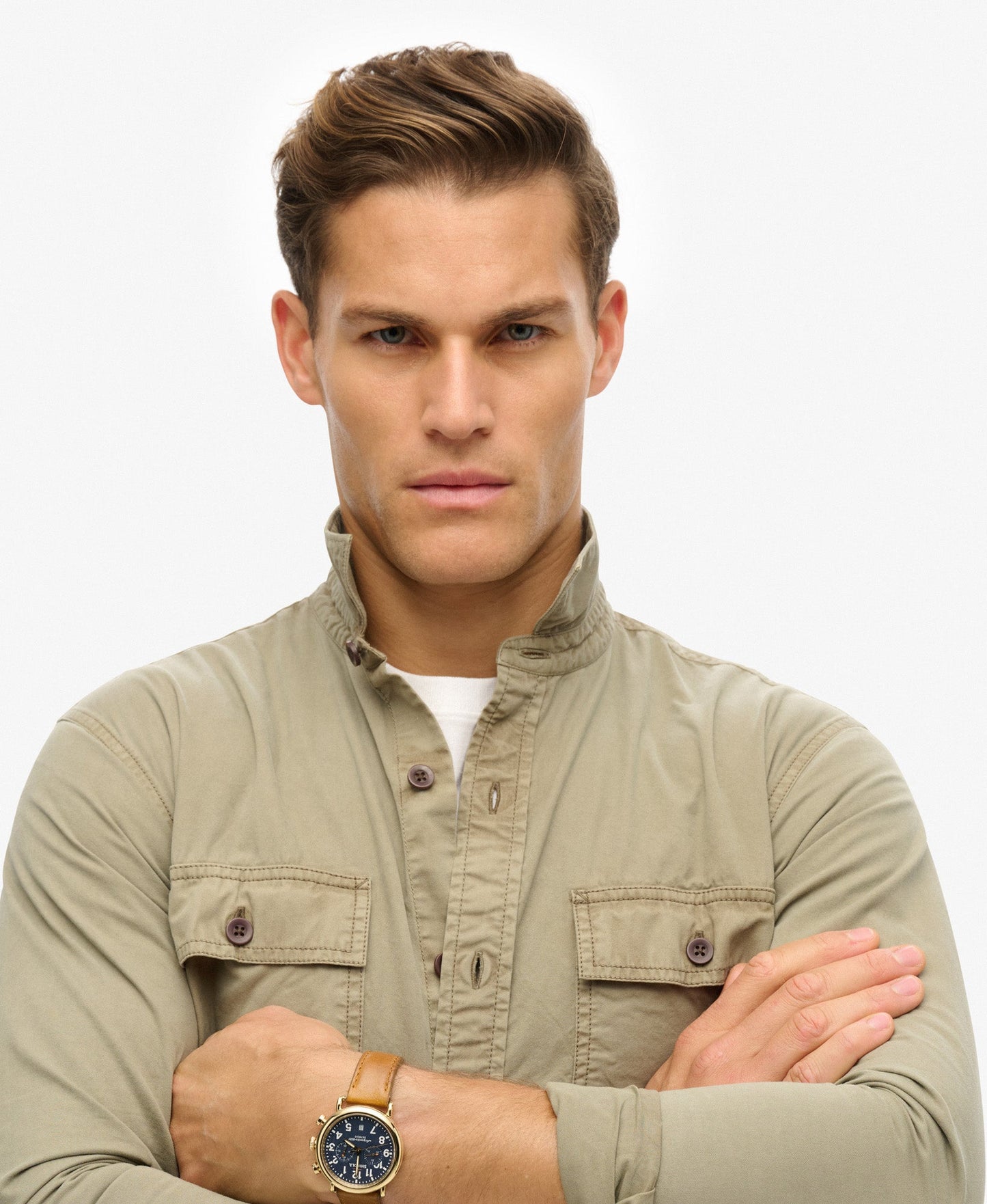 Military Long Sleeve Shirt | Light Khaki Green