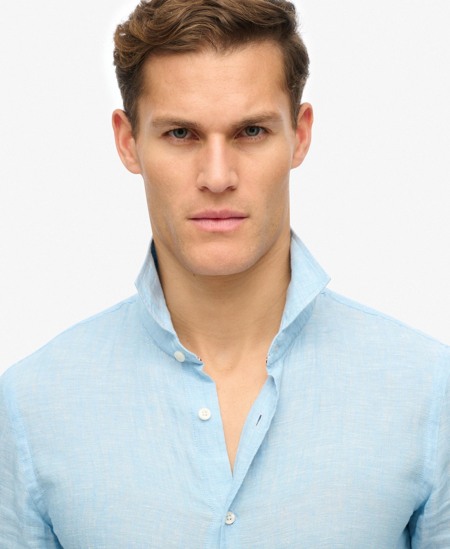 Vacation Long Sleeve Linen Shirt | Sea Blue Chambray