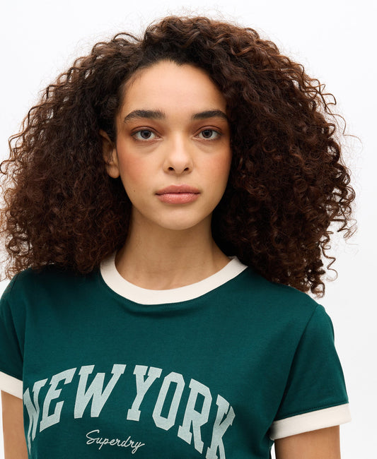 Athletic Essentials Ringer Slim Fit Tee | Dark Pine Green