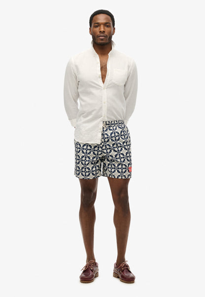 Tile Print 17'' Swim Short | Navy Tala Tile