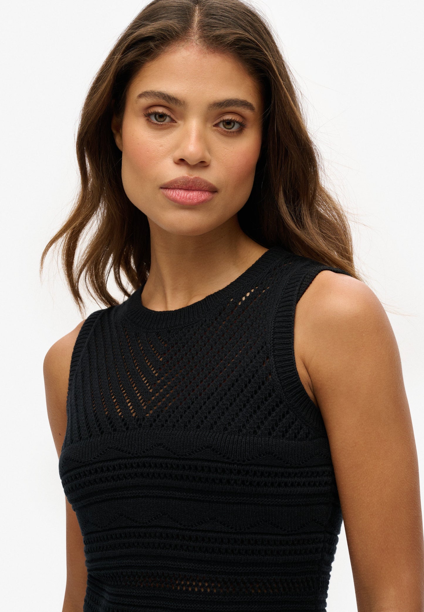 Crochet Mini Slim Fit Dress | Black