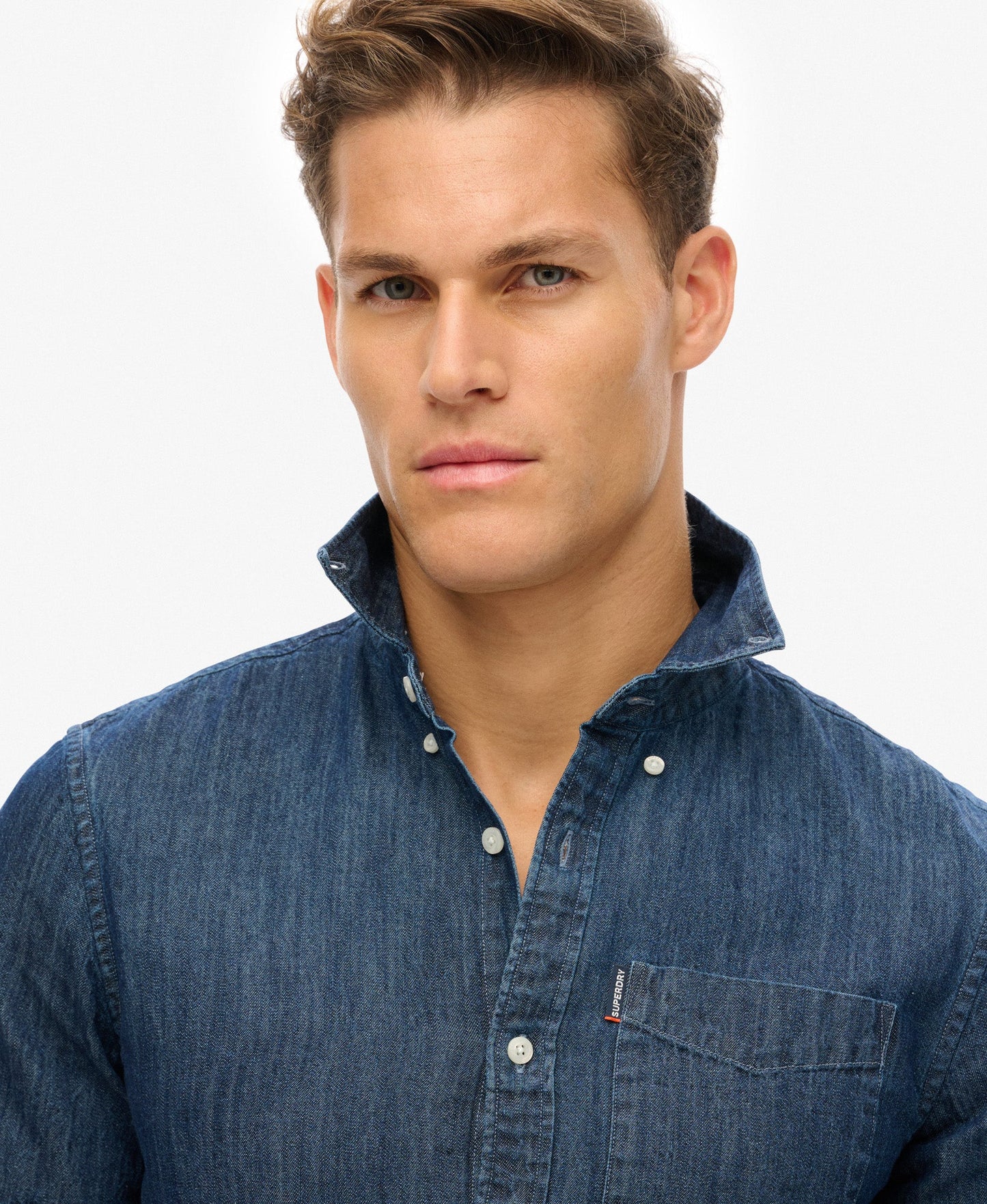 Essential Short Sleeve Denim Shirt | Rinse Wash