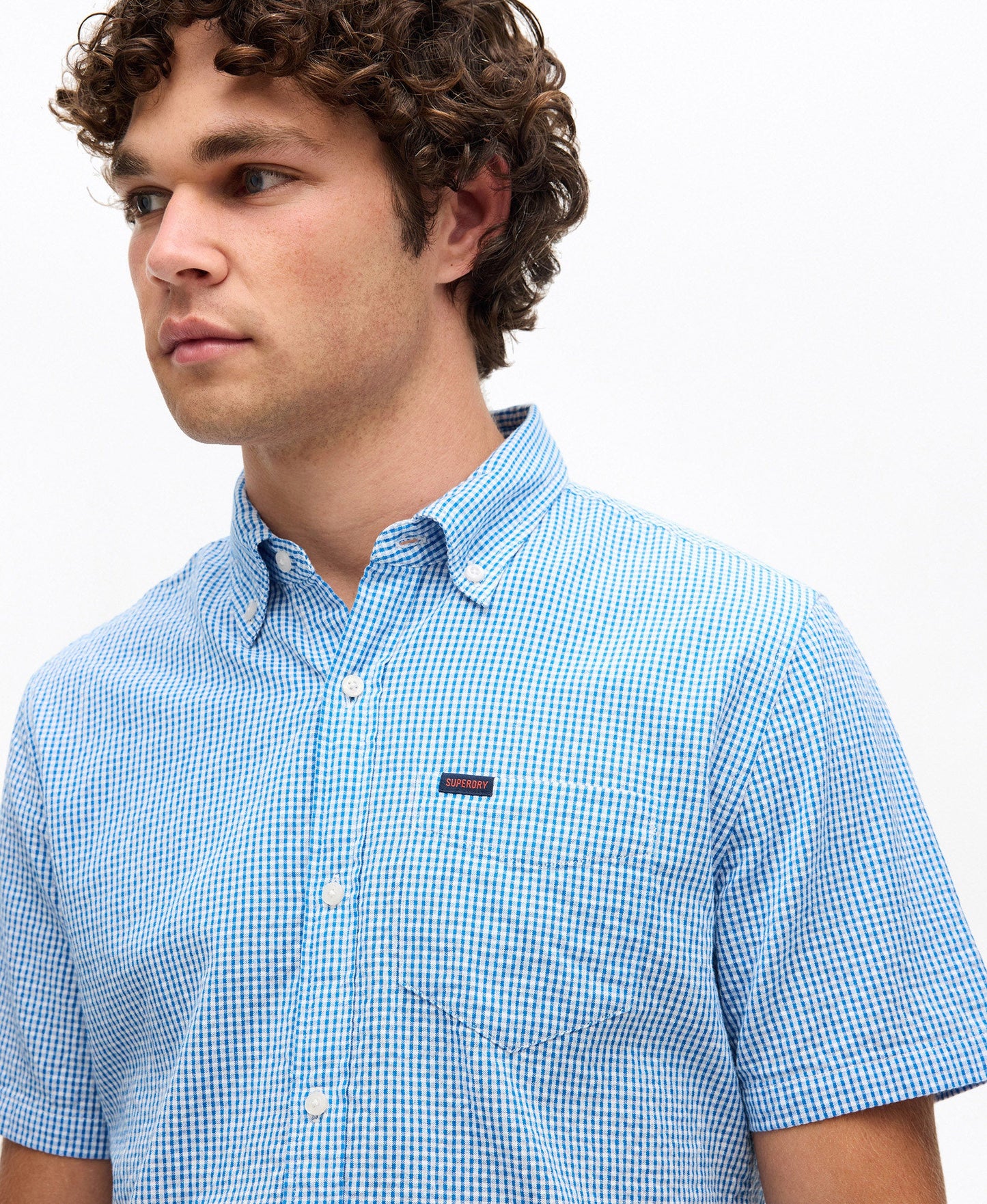 Seersucker Short Sleeve Shirt | Royal Gingham