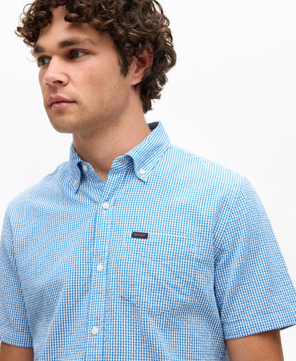 Seersucker Short Sleeve Shirt | Royal Gingham