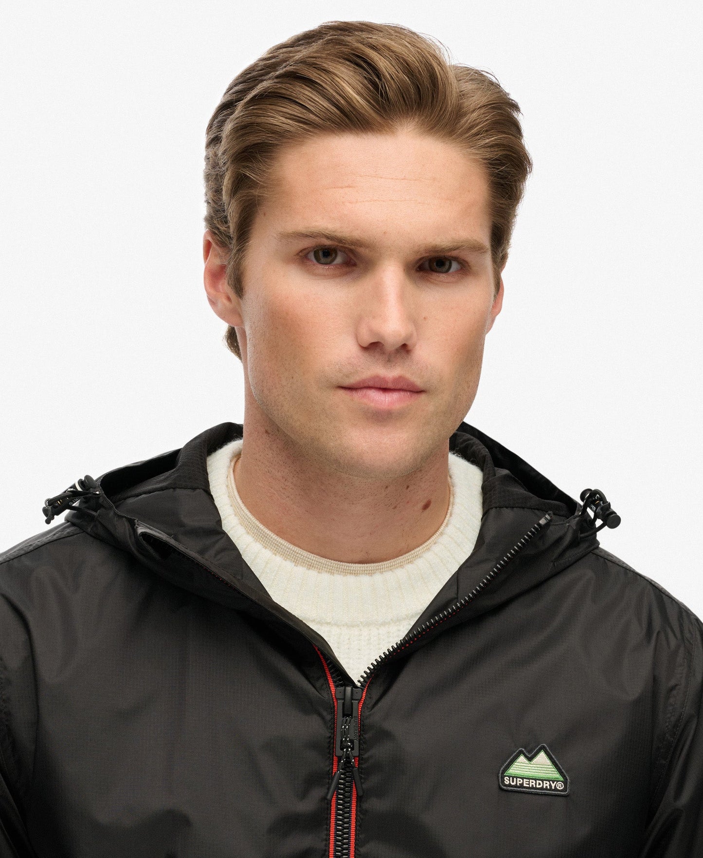 Essential Tri Windbreaker Jacket | Black/Pop